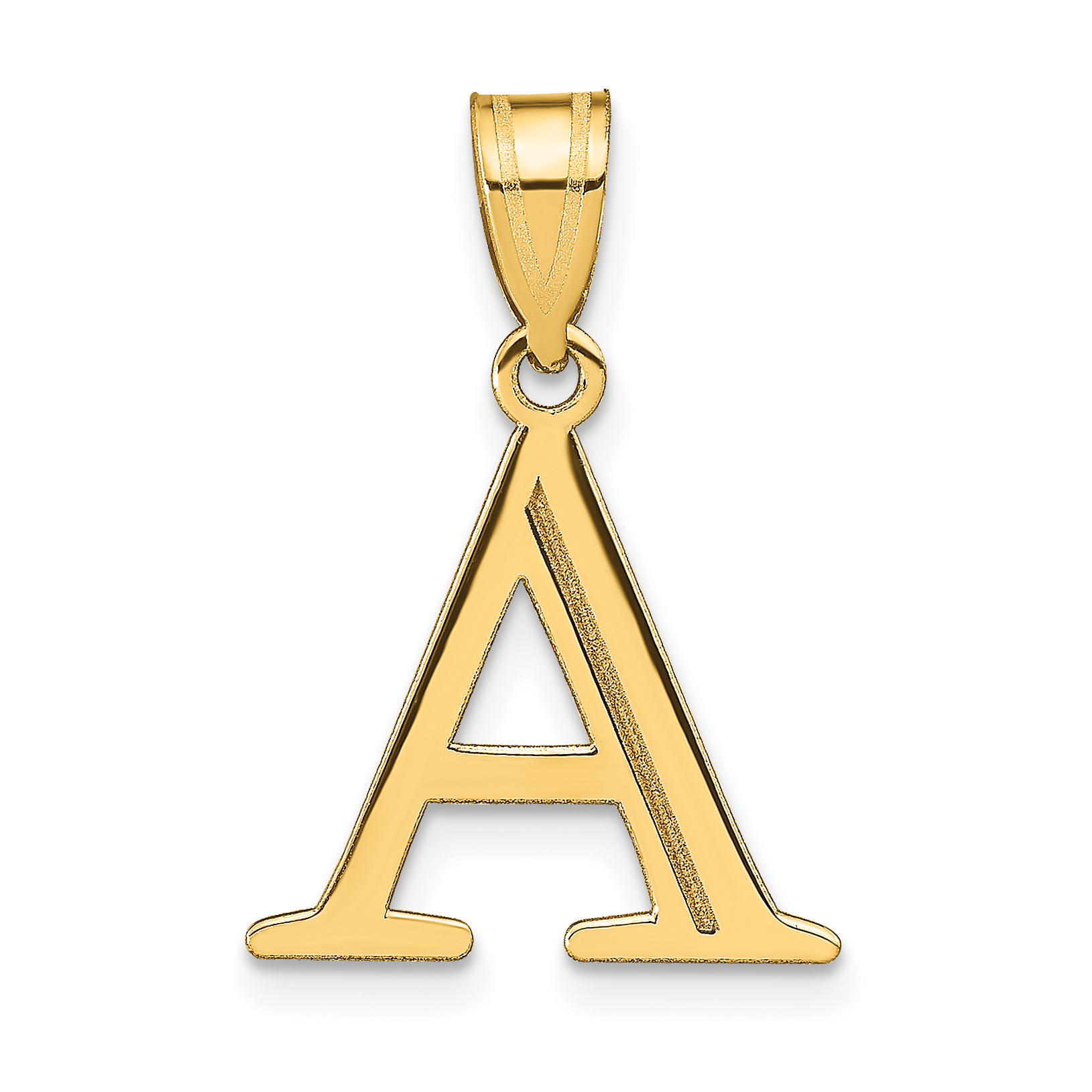 10K Polished Etched Letter A Initial Pendant (10YC1437A)