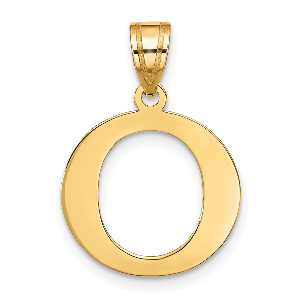 10K Polished Etched Letter O Initial Pendant (10YC1437O)
