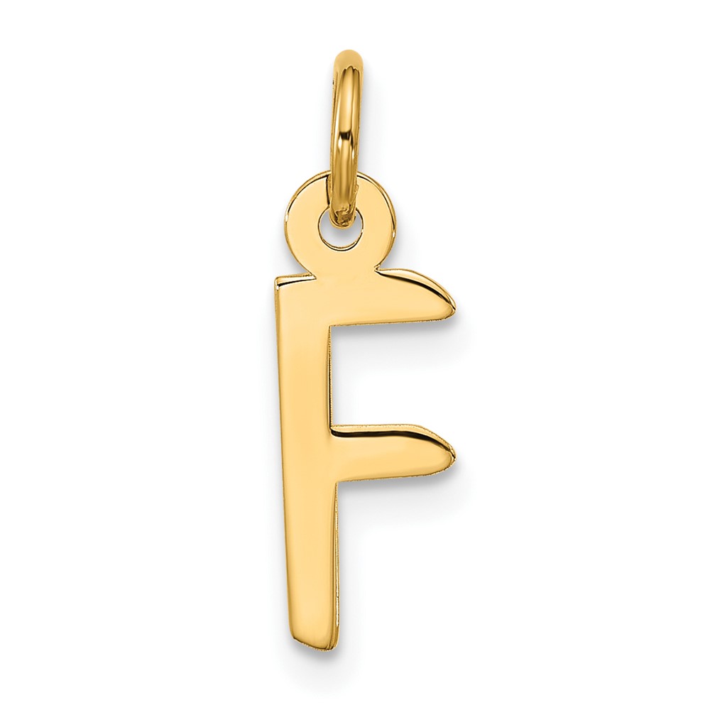 10k Large Slanted Block Initial F Charm (10YC1555F)