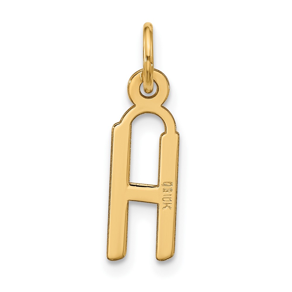 10k Large Slanted Block Initial H Charm (10YC1555H)