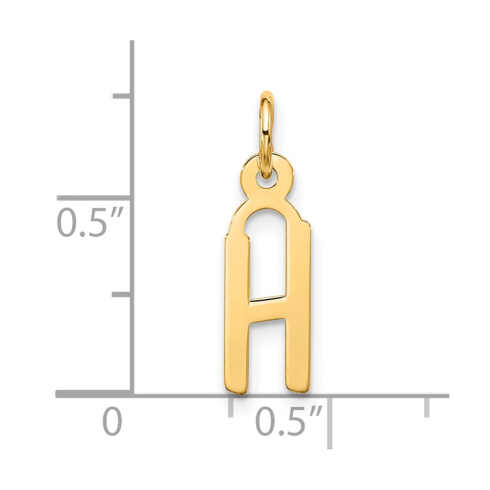 10k Large Slanted Block Initial H Charm (10YC1555H)