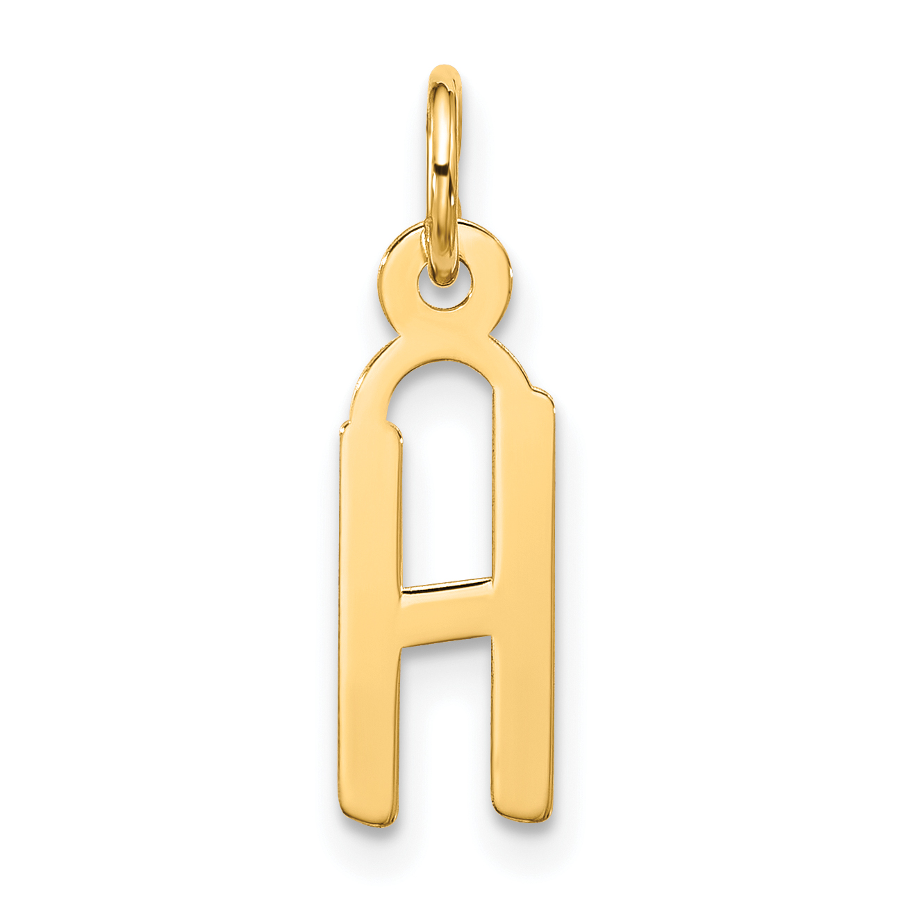 10k Large Slanted Block Initial H Charm (10YC1555H)