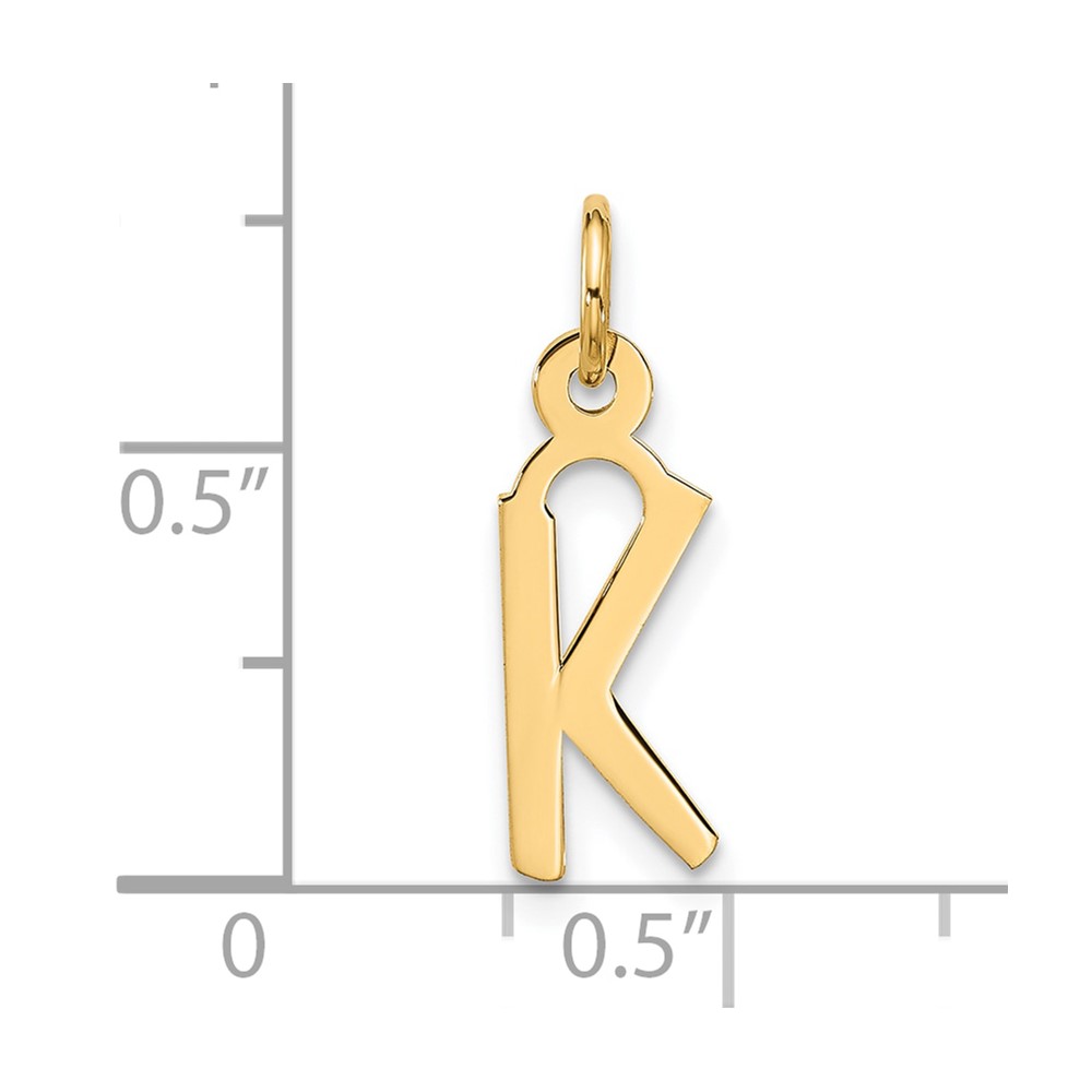 10k Large Slanted Block Initial K Charm (10YC1555K)