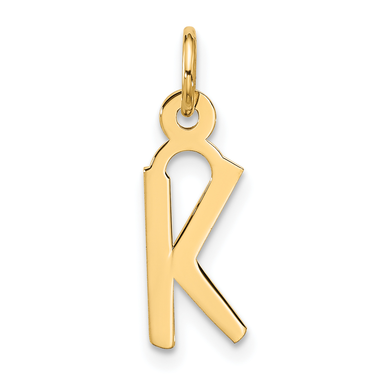 10k Large Slanted Block Initial K Charm (10YC1555K)