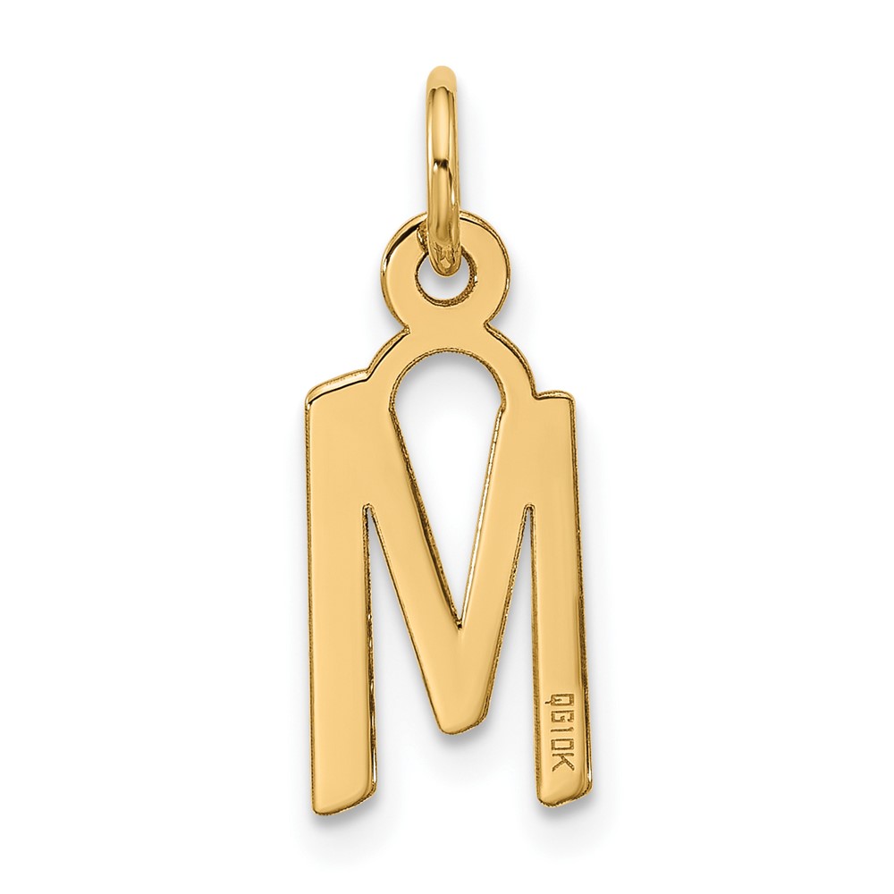 10k Large Slanted Block Initial M Charm (10YC1555M)