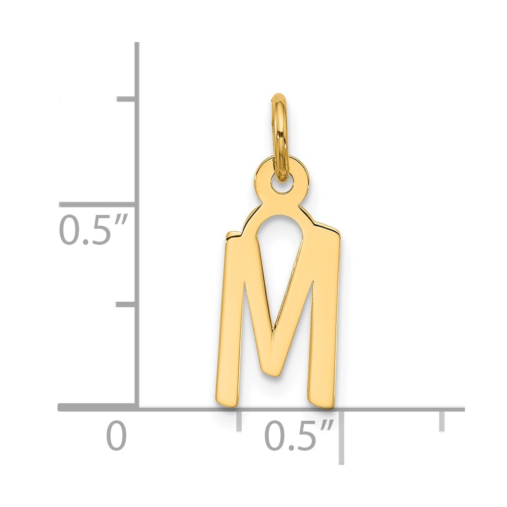 10k Large Slanted Block Initial M Charm (10YC1555M)