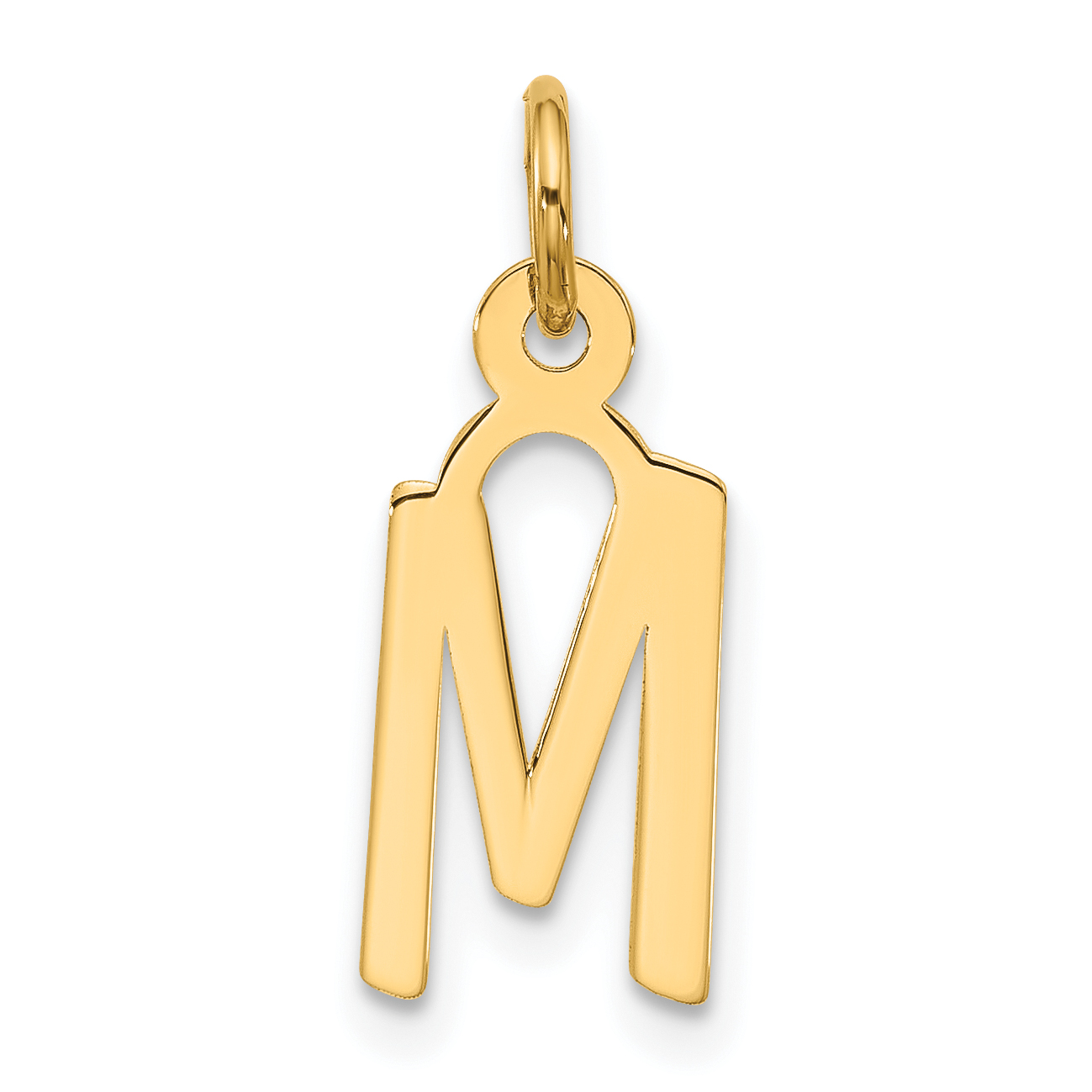 10k Large Slanted Block Initial M Charm (10YC1555M)