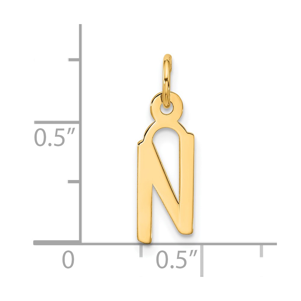 10k Large Slanted Block Initial N Charm (10YC1555N)