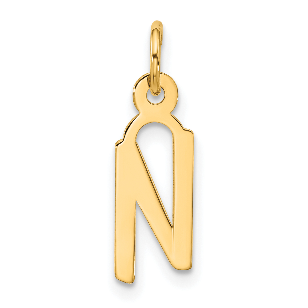 10k Large Slanted Block Initial N Charm (10YC1555N)