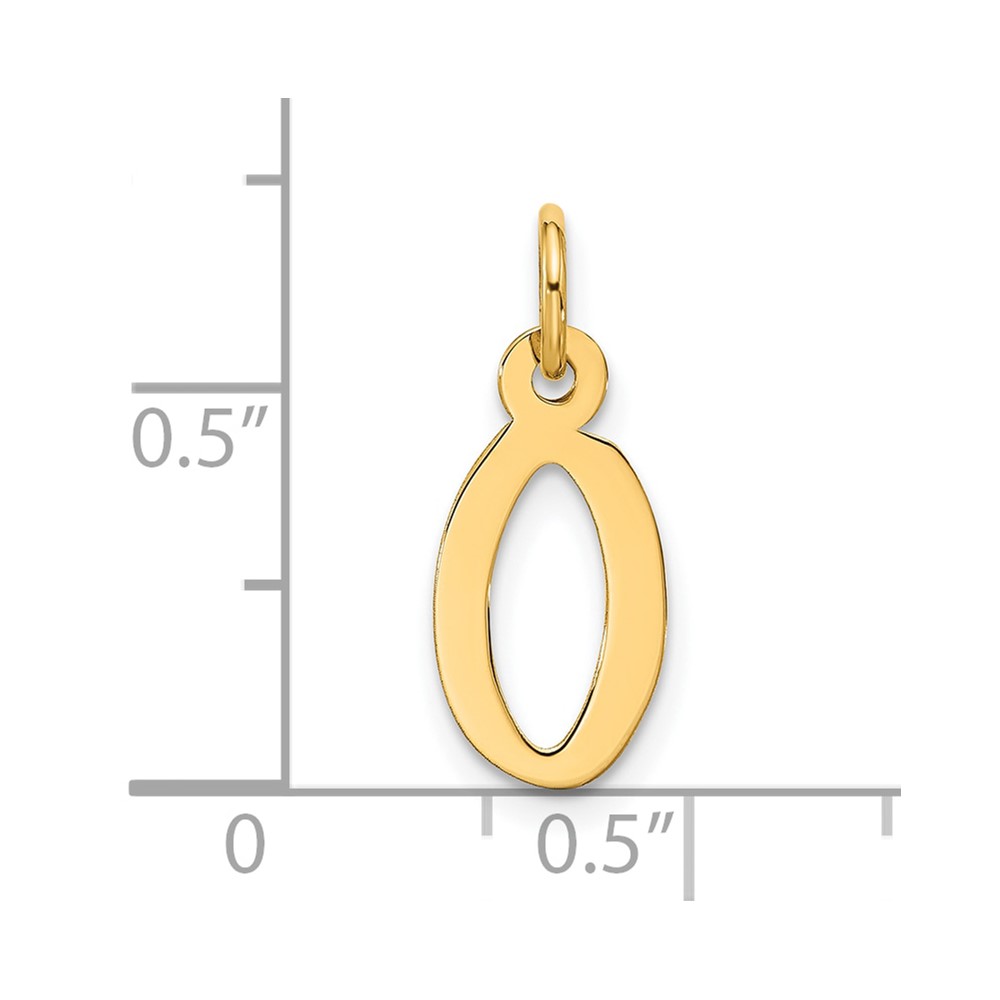10k Large Slanted Block Initial O Charm (10YC1555O)