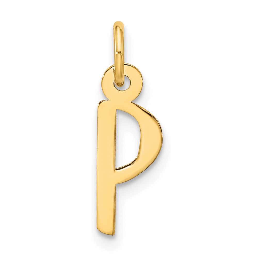 10k Large Slanted Block Initial P Charm (10YC1555P)