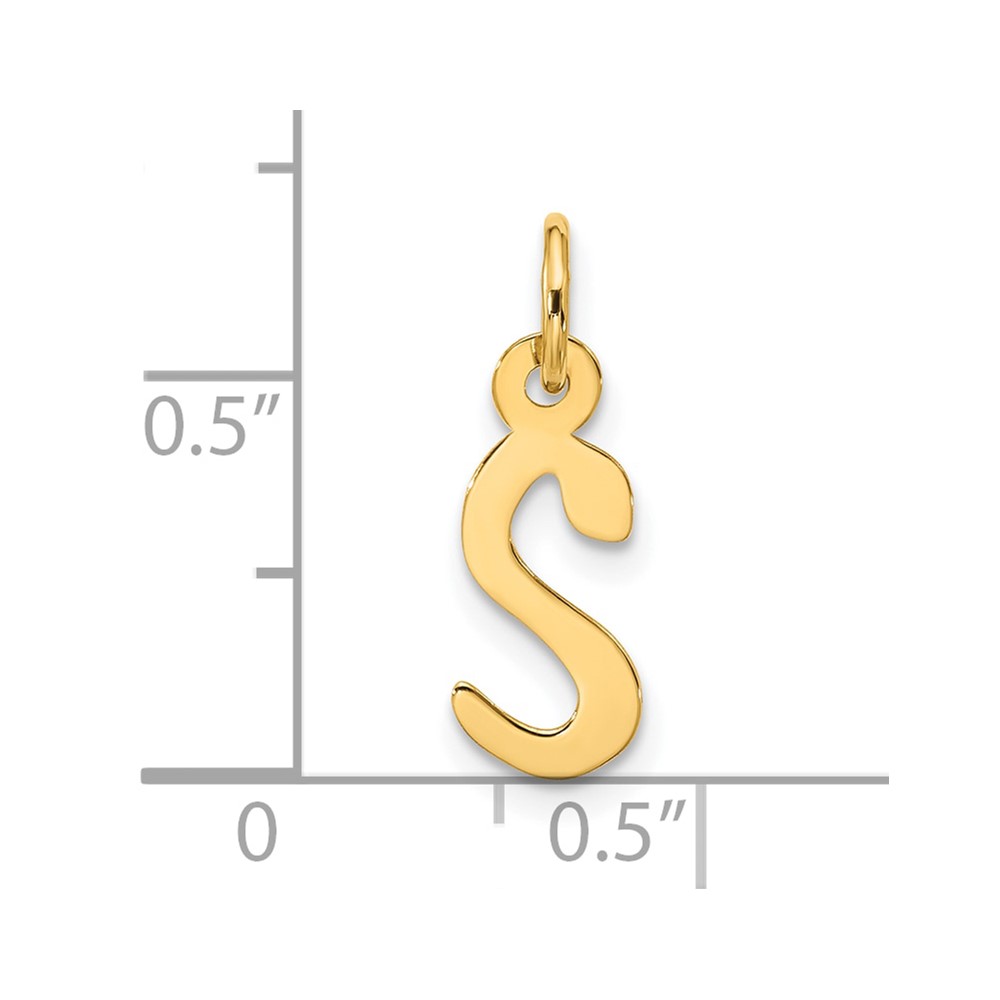 10k Large Slanted Block Initial S Charm (10YC1555S)