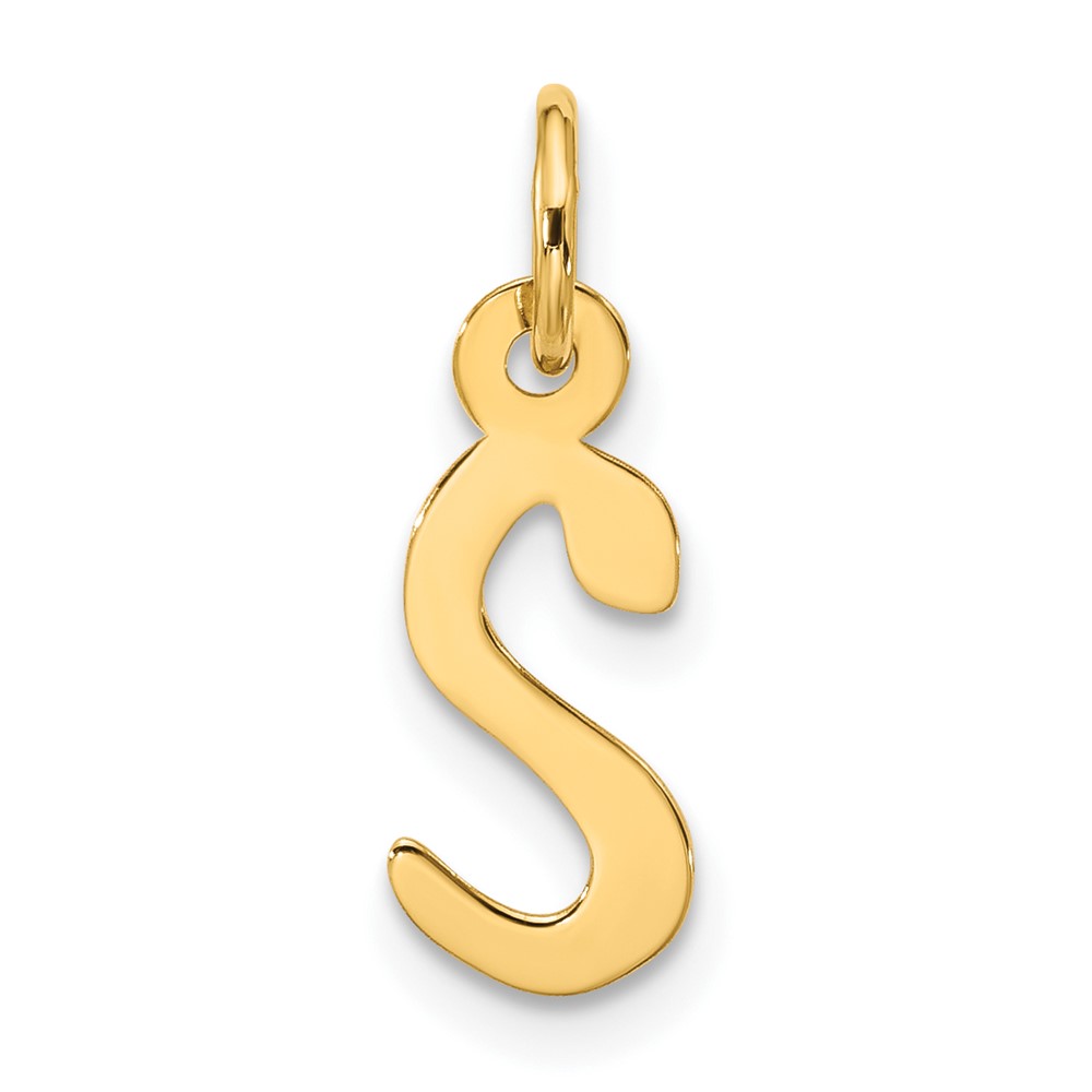 10k Large Slanted Block Initial S Charm (10YC1555S)
