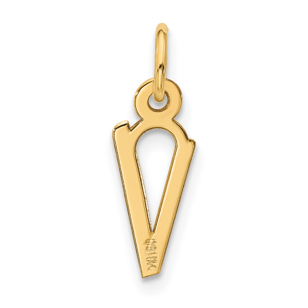10k Large Slanted Block Initial V Charm (10YC1555V)