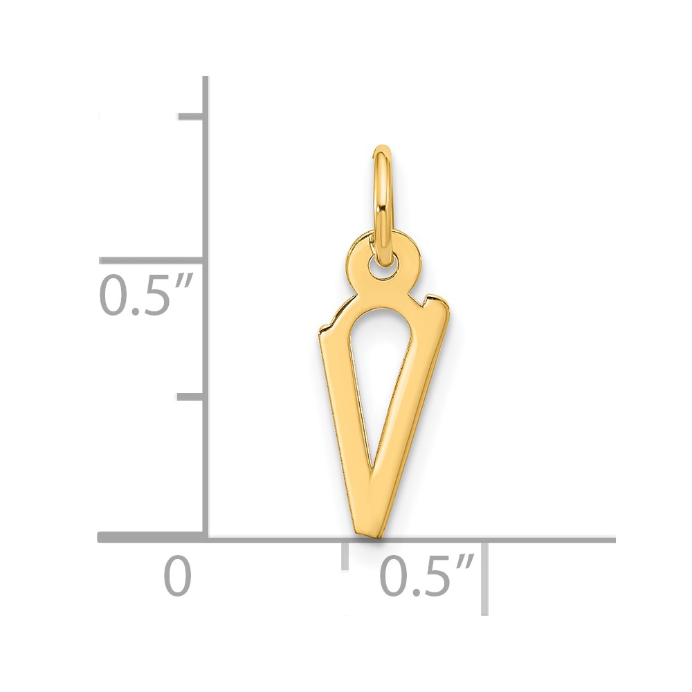 10k Large Slanted Block Initial V Charm (10YC1555V)