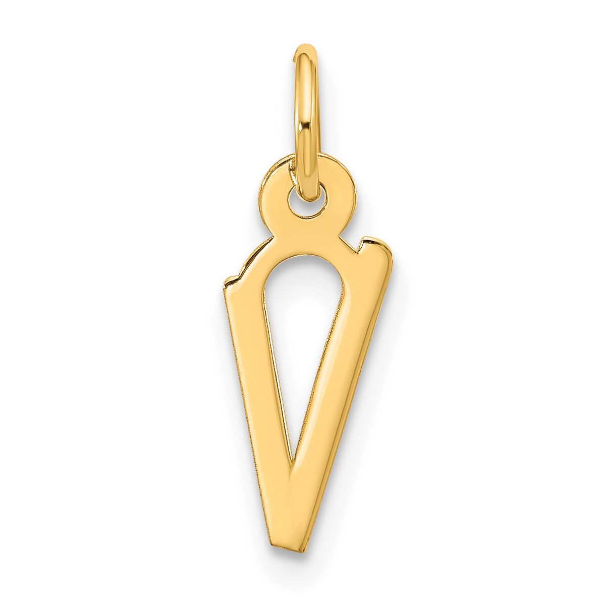 10k Large Slanted Block Initial V Charm (10YC1555V)