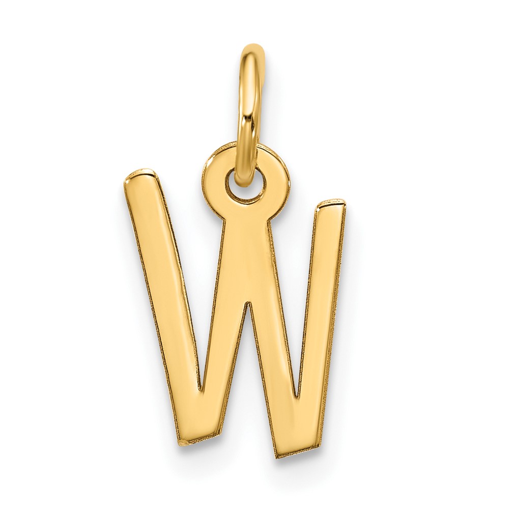 10k Large Slanted Block Initial W Charm (10YC1555W)