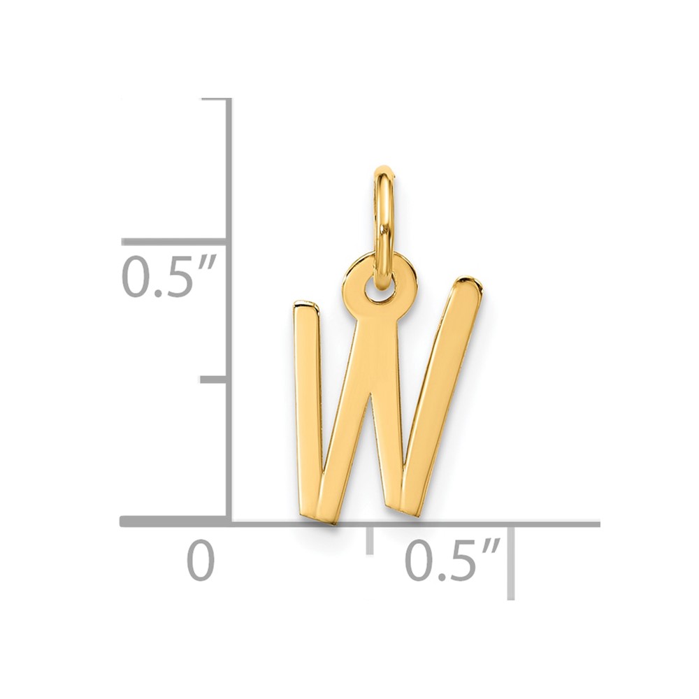 10k Large Slanted Block Initial W Charm (10YC1555W)