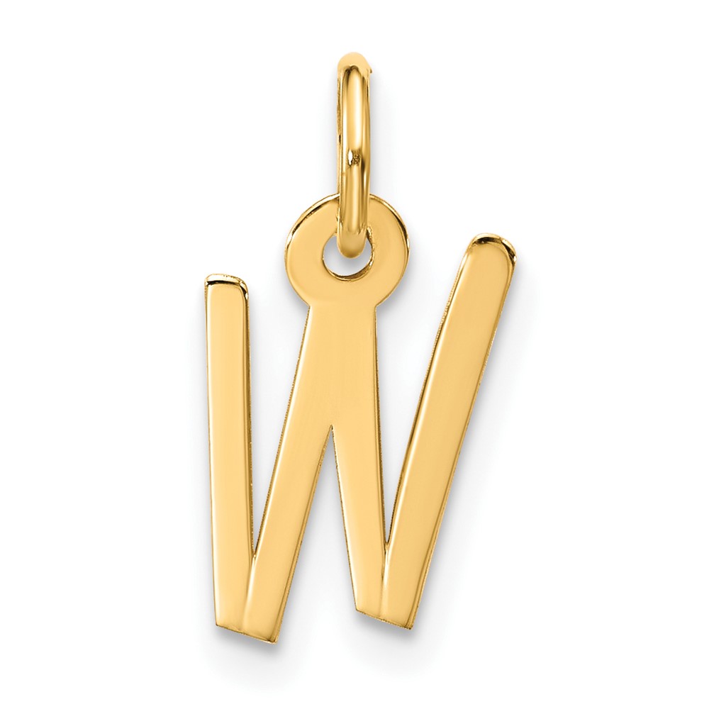 10k Large Slanted Block Initial W Charm (10YC1555W)