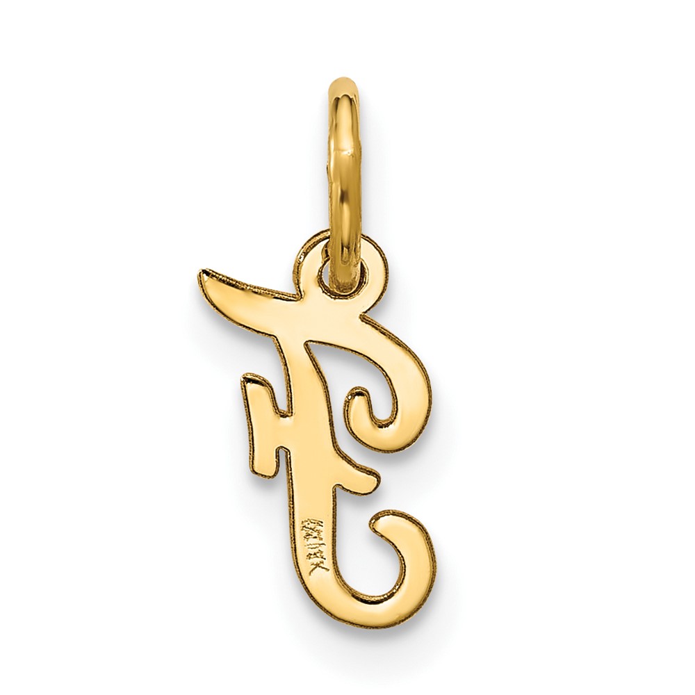 10k Small Script Initial F Charm (10YC1556F)