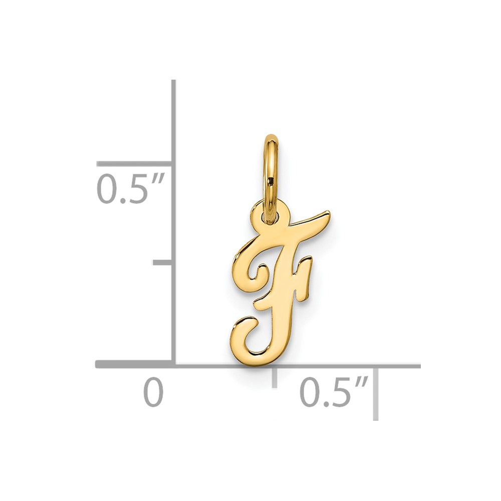 10k Small Script Initial F Charm (10YC1556F)