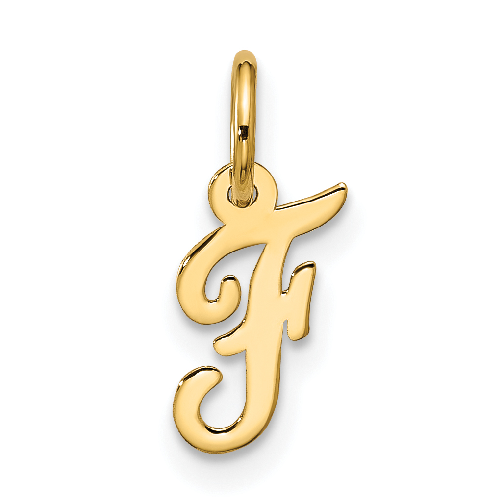 10k Small Script Initial F Charm (10YC1556F)