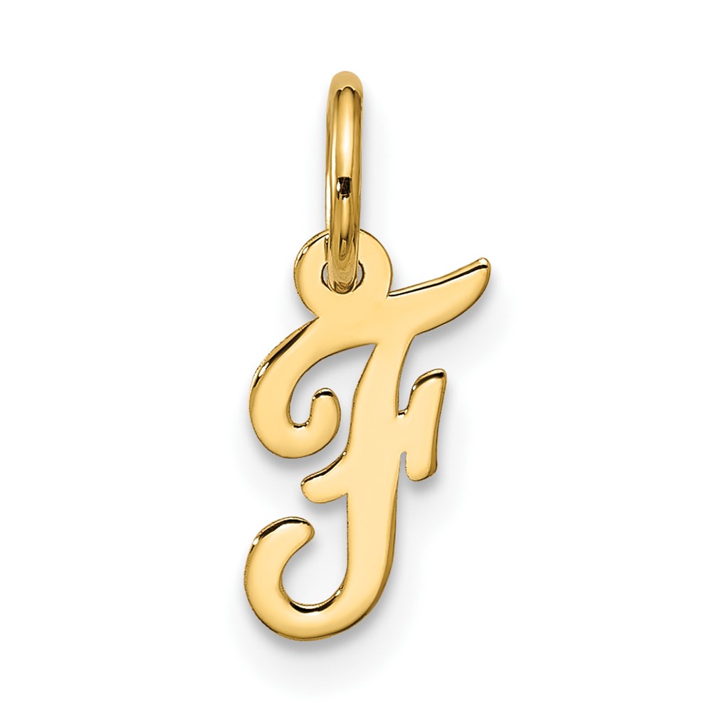 10k Small Script Initial F Charm (10YC1556F)