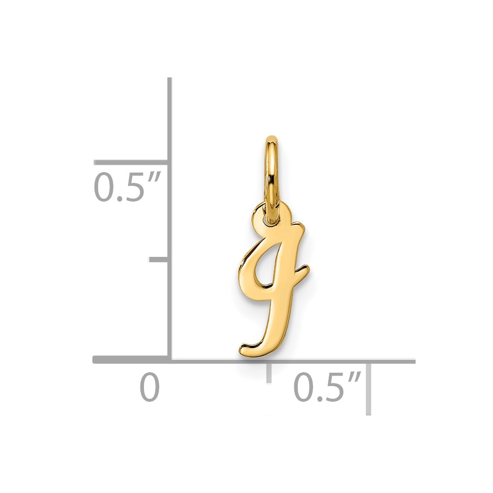 10k Small Script Initial I Charm (10YC1556I)