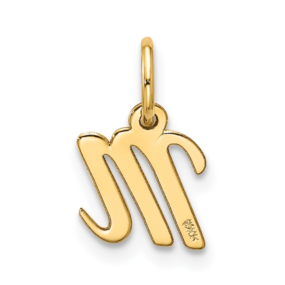 10k Small Script Initial M Charm (10YC1556M)