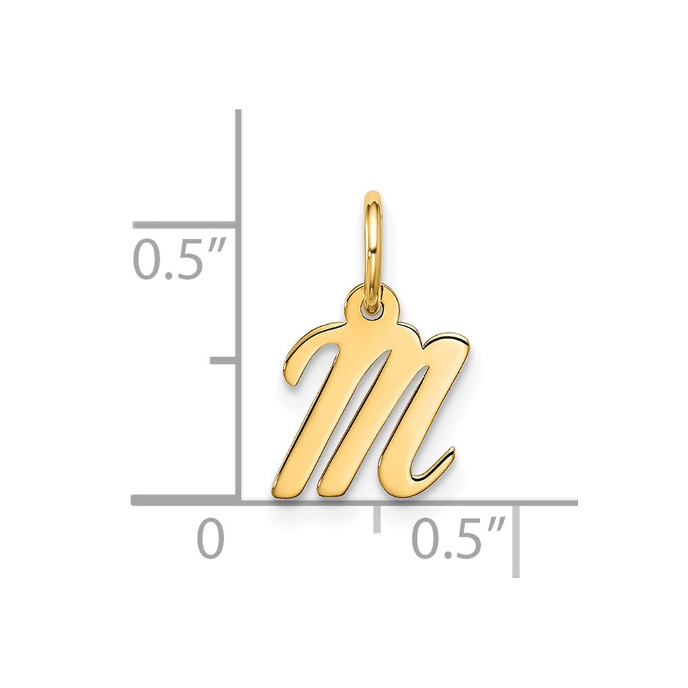 10k Small Script Initial M Charm (10YC1556M)