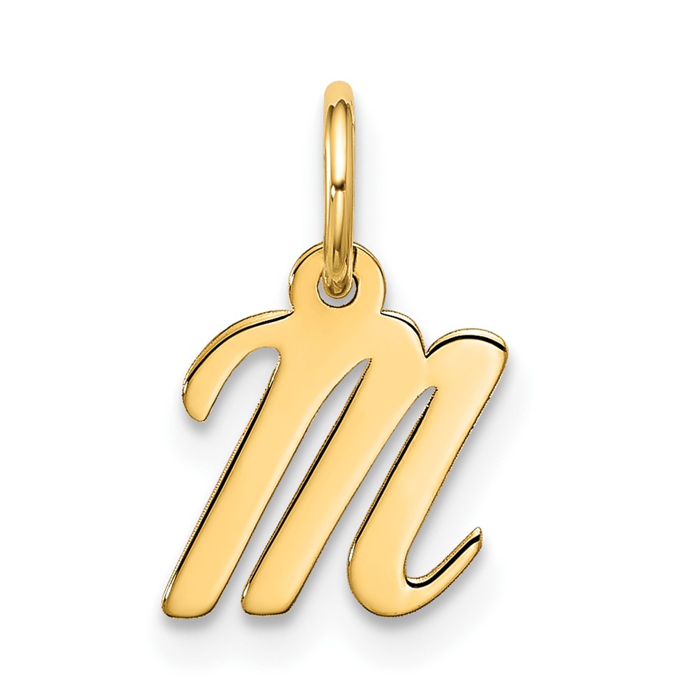 10k Small Script Initial M Charm (10YC1556M)