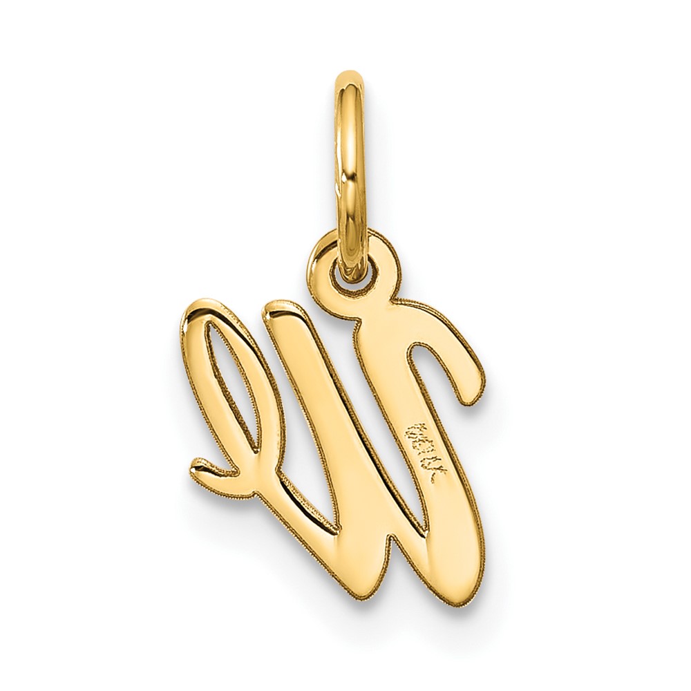 10k Small Script Initial W Charm (10YC1556W)