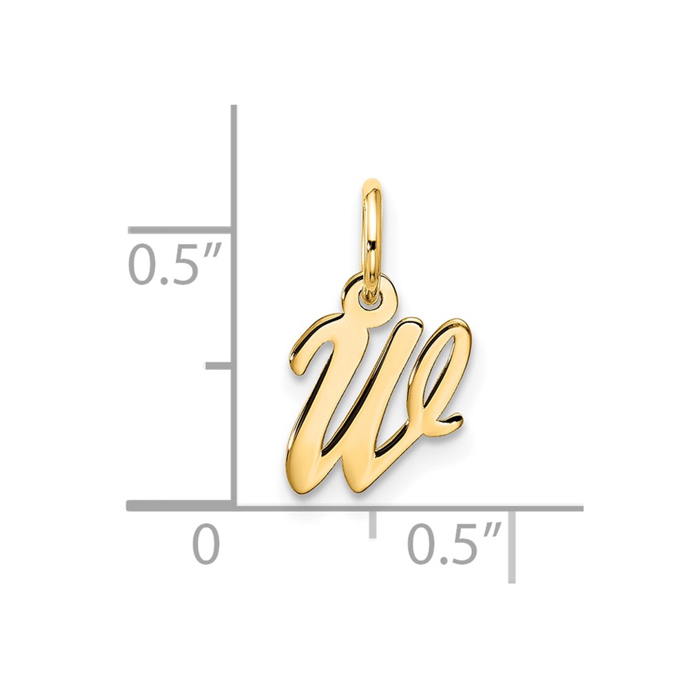 10k Small Script Initial W Charm (10YC1556W)
