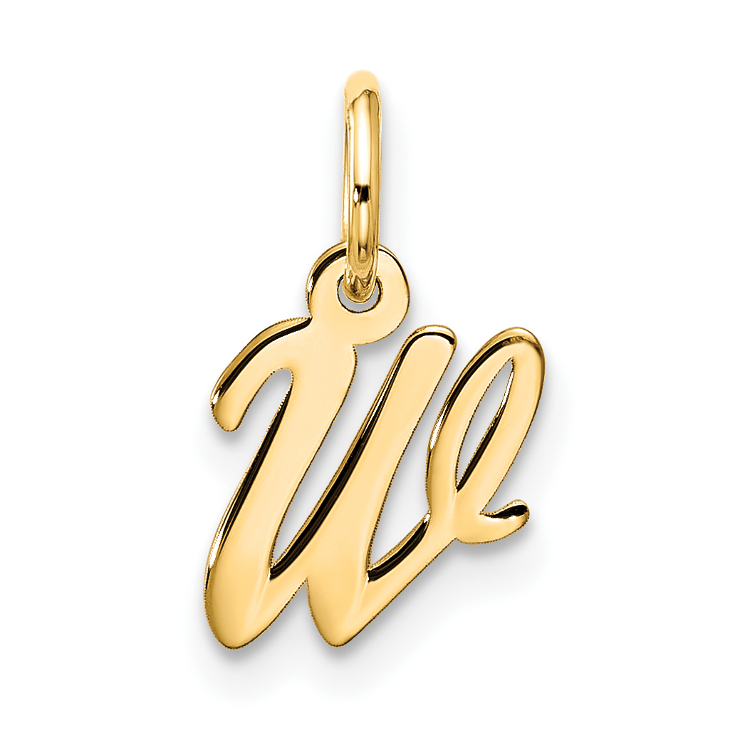 10k Small Script Initial W Charm (10YC1556W)