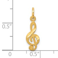 10K Yellow Gold Small Treble Clef Charm view 3