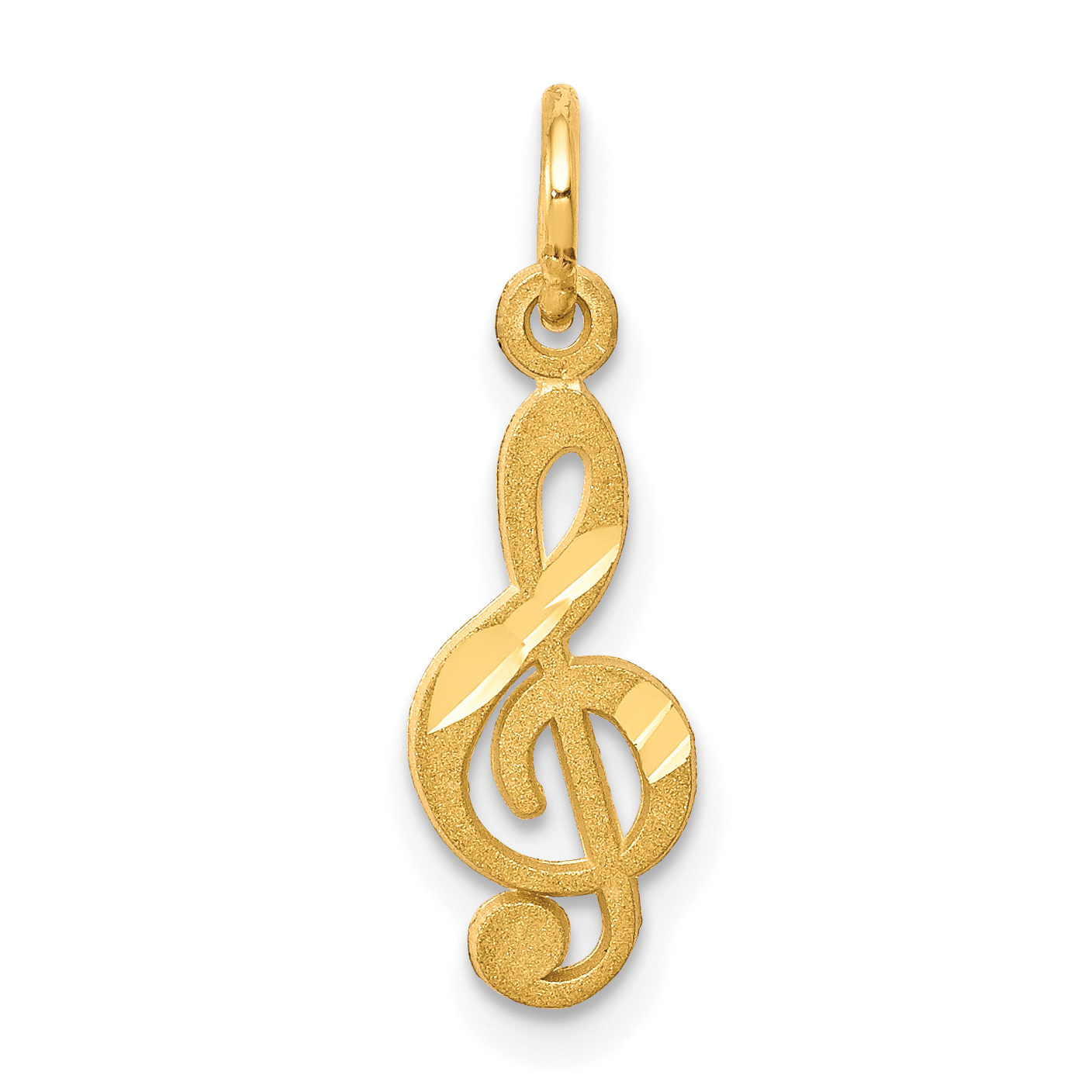 10k Small Treble Clef Charm (10YC228)