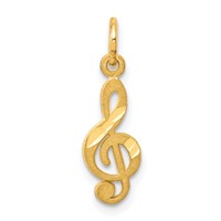 10K Yellow Gold Small Treble Clef Charm view 1