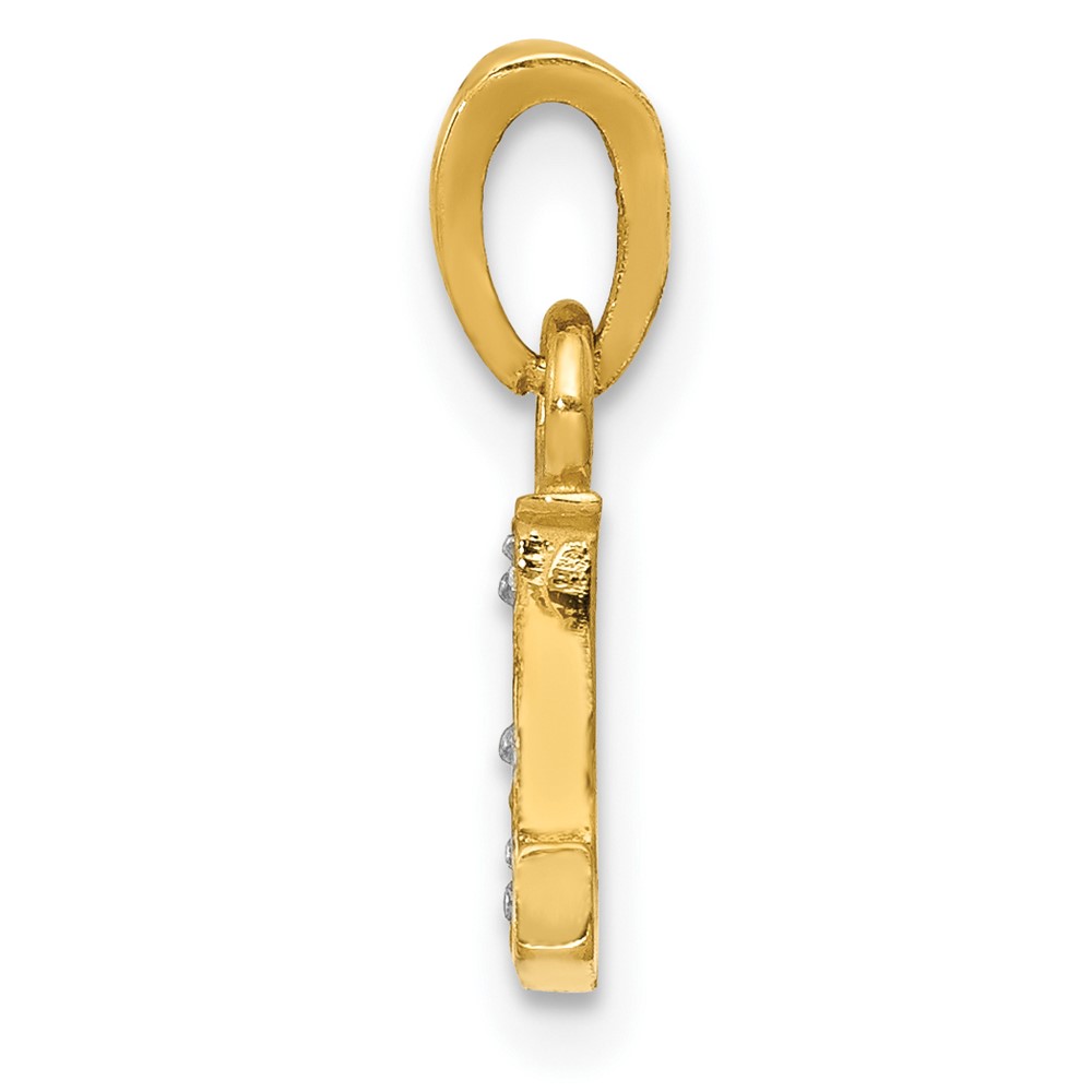 10K and Rhodium Diamond Initial L Charm (10YC250L)