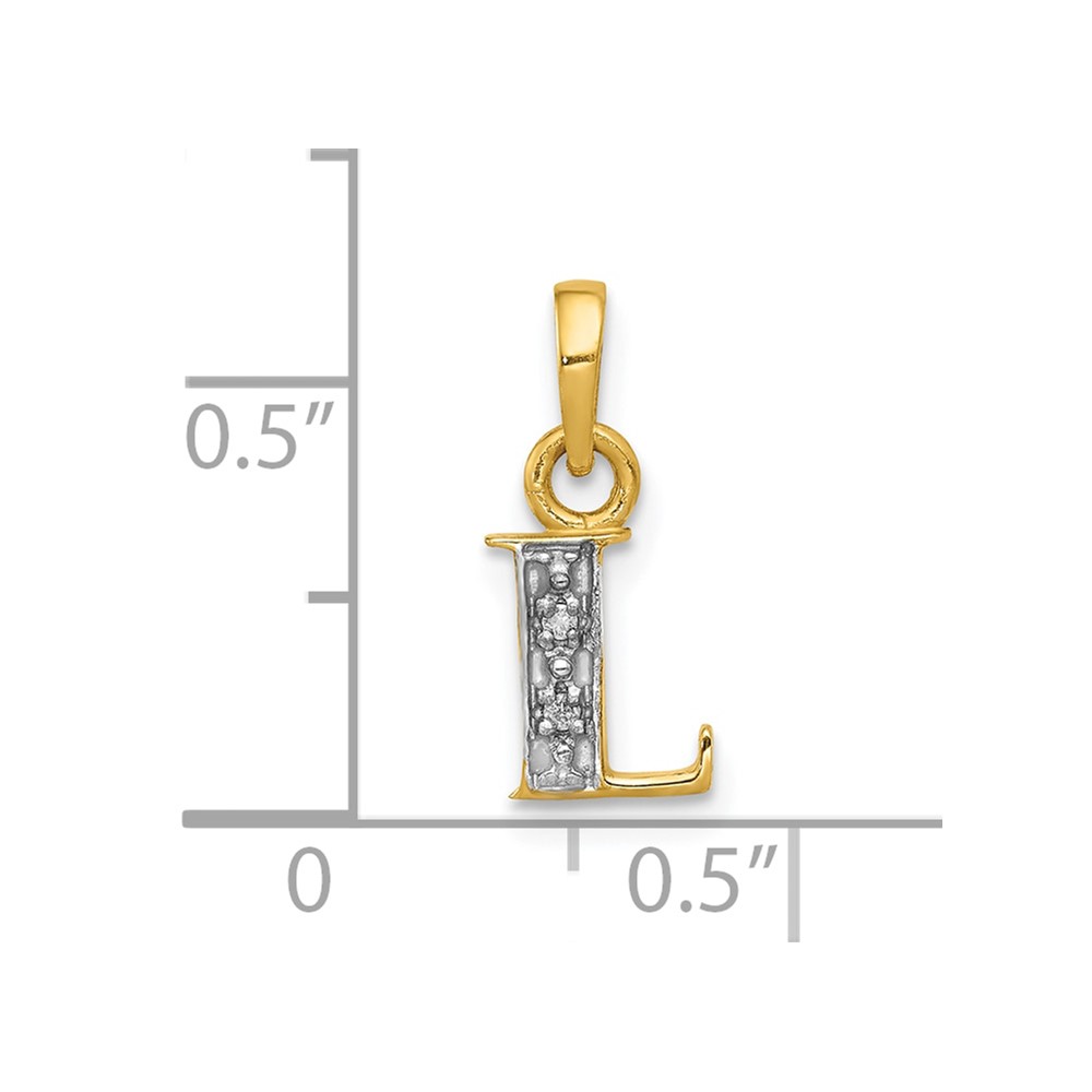 10K and Rhodium Diamond Initial L Charm (10YC250L)