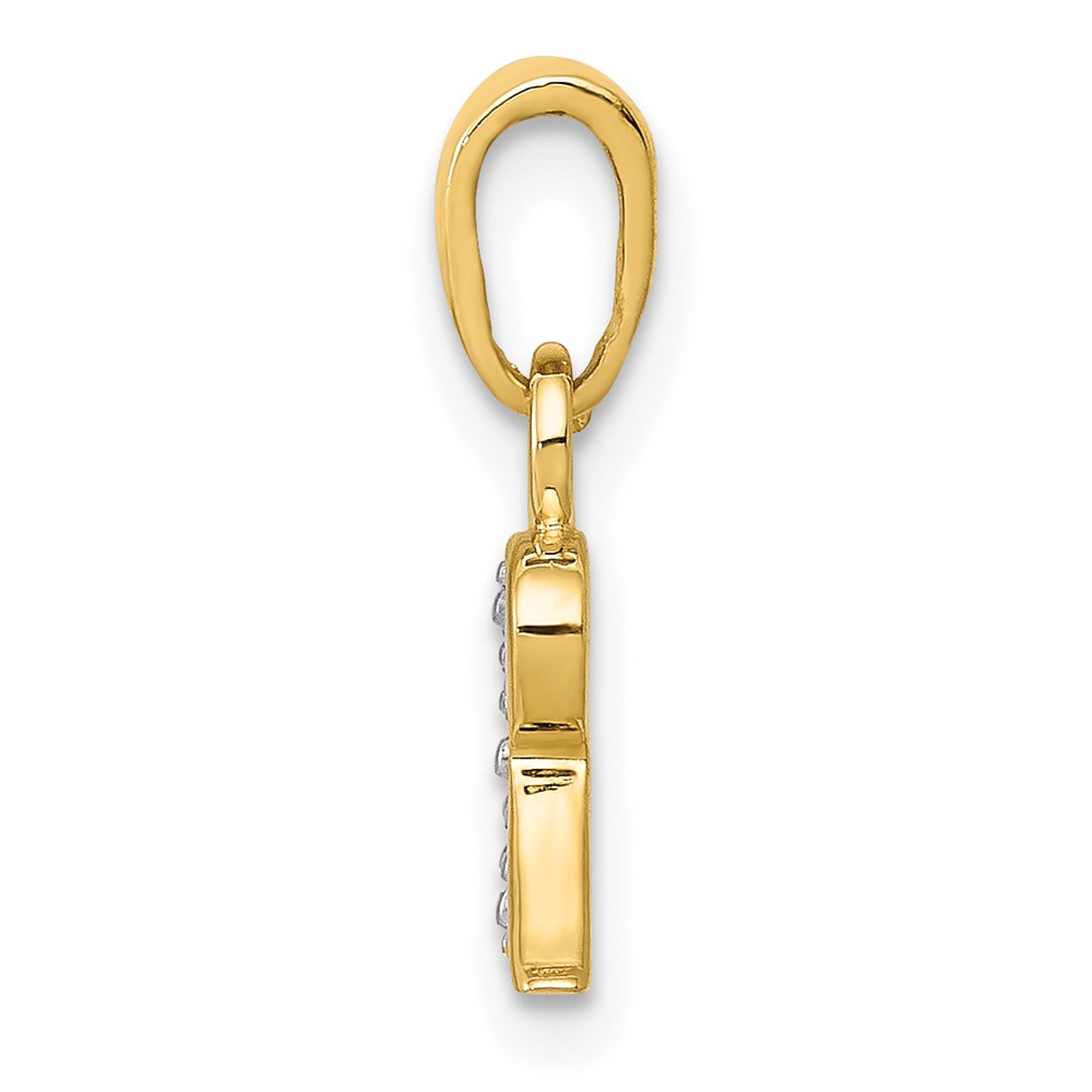 10K and Rhodium Diamond Initial R Charm (10YC250R)