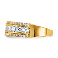 10K Yellow Gold Tiara Collection Polished CZ Ring view 3