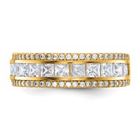 10K Yellow Gold Tiara Collection Polished CZ Ring view 4