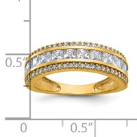 10K Yellow Gold Tiara Collection Polished CZ Ring view 5