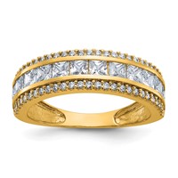 10K Yellow Gold Tiara Collection Polished CZ Ring view 1