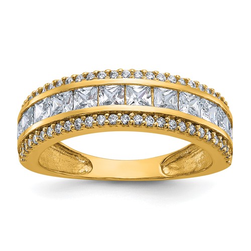 10K Tiara Collection Polished CZ Ring