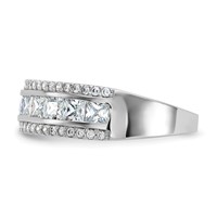 10K Tiara Collection White Gold Polished CZ Ring view 3