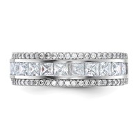 10K Tiara Collection White Gold Polished CZ Ring view 4