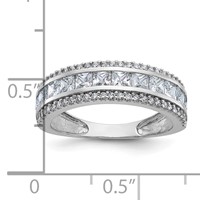 10K Tiara Collection White Gold Polished CZ Ring view 5
