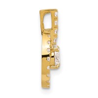 10K Yellow Gold Tiara Collection Polished CZ Pendant view 2