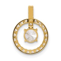 10K Yellow Gold Tiara Collection Polished CZ Pendant view 3